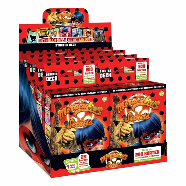 MIRACULOUS Secret Started Deck   cm Set Gioco in Scatola (cm 7×12) In espo da 8pz (Versione tedesca) 2ass…x8…x48